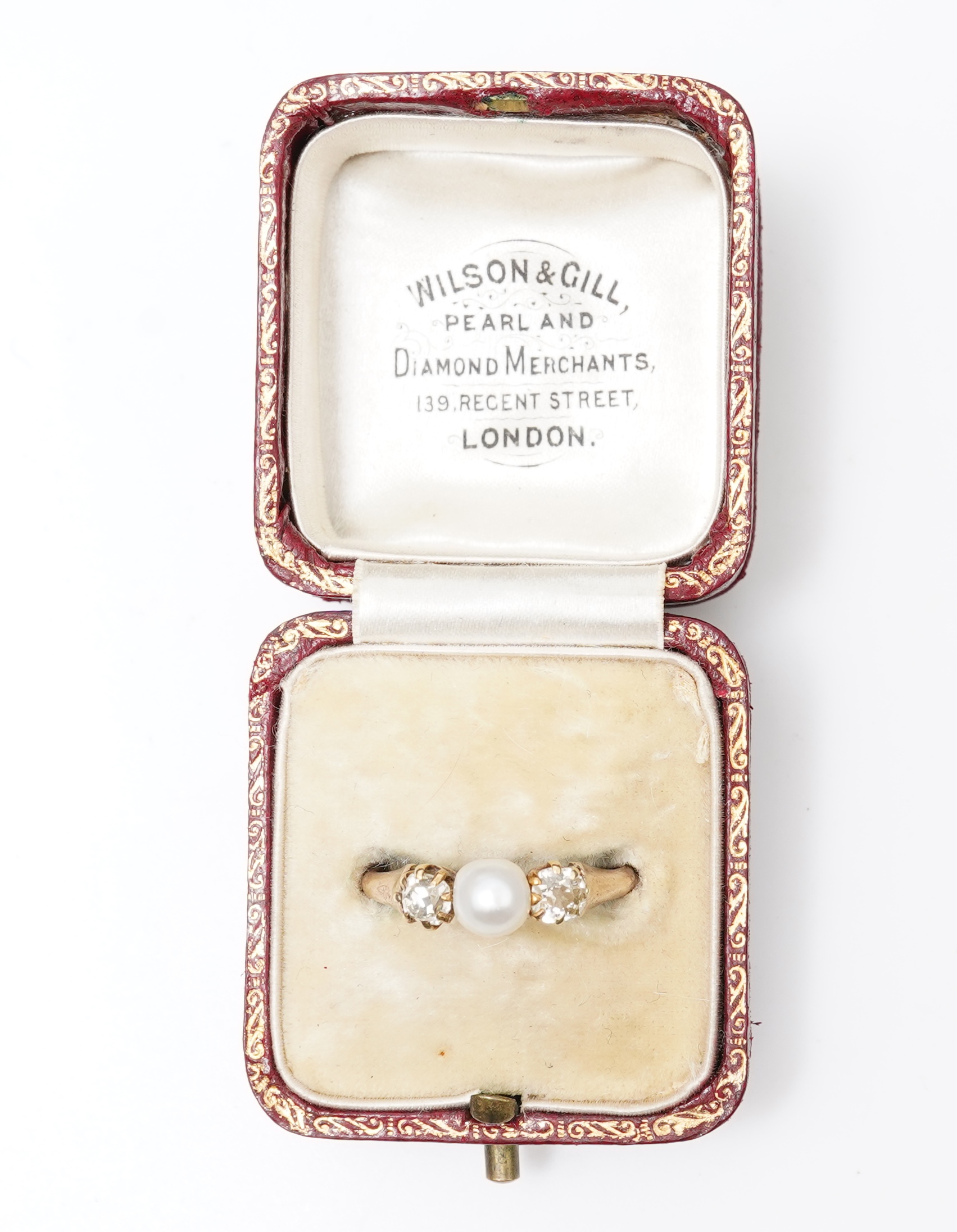 A late Victorian pearl and diamond ring, circa 1900